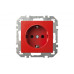 Розетка 2P+E Liregus Epsilon со шторками красный 28-0164