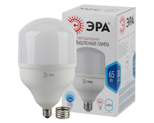 Лампа светодиодная ЭРА E27 65W 4000K матовая LED POWER T160-65W-4000-E27/E40 Б0027923