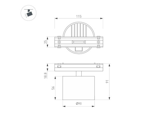 Трековый светодиодный светильник Arlight Mag-Vibe-Rondo-R90-10W Day4000 044472 Трековый светодиодный светильник Arlight Mag-Vibe-Rondo-R90-10W Day4000 044472