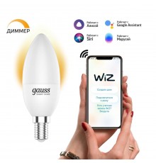 Лампа светодиодная диммируемая Gauss Smart Home E14 5W 2700K матовая 1100112