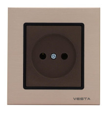Розетка 2P Vesta-Electric Exclusive Champagne Metallic шампань FRZ00041002BSH