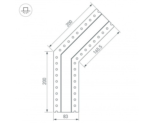 Коннектор угловой Arlight SL-Linia32-Fantom-135 030093