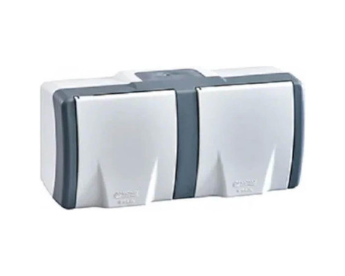 Розетка двойная Mono Electric Octans IP54 бело-серый 154-020006-121 Розетка двойная Mono Electric Octans IP54 бело-серый 154-020006-121