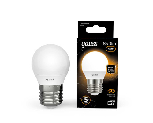 Лампа светодиодная Gauss E27 9.5W 3000K матовая 105102110 Лампа светодиодная Gauss E27 9.5W 3000K матовая 105102110