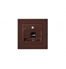 Розетка RJ45 Liregus Epsilon коричневый 28-1450