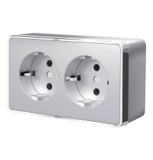 Розетка двойная с заземлением Werkel Gallant серебряный W5072106 4690389167188