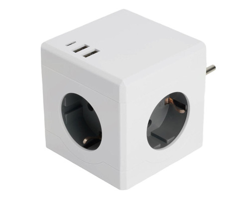 Разветвитель сетевой Stekker 3гн с/з 2хUSB A+Type C ADP16-33-21 49231