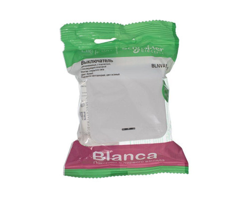 Выключатель одноклавишный Systeme Electric Blanca 10A 250V белый BLNVA101011