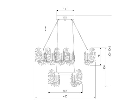 Подвесной светодиодный светильник Bogates Farfalla 90374/2