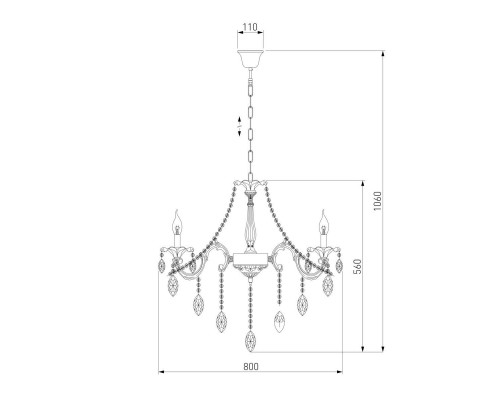 Подвесная люстра Eurosvet Veletta 10108/8 белый/прозрачный хрусталь Strotskis