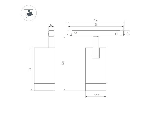 Трековый светодиодный светильник Arlight Mag-Orient-Spot-R45-12W Day4000 042259 Трековый светодиодный светильник Arlight Mag-Orient-Spot-R45-12W Day4000 042259