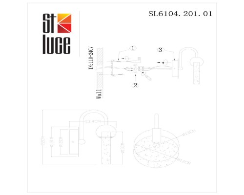 Настенный светильник ST Luce Montecelio SL6104.201.01