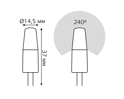 Лампа cветодиодная Gauss G4 3W 3000K прозрачная 18713 Лампа cветодиодная Gauss G4 3W 3000K прозрачная 18713