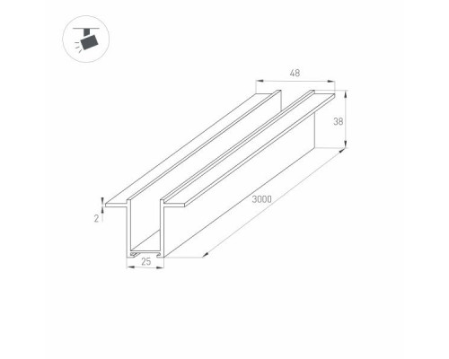 Шинопровод магнитный встраиваемый Arlight Mag-Track-2538-F-3000 033245 Шинопровод магнитный встраиваемый Arlight Mag-Track-2538-F-3000 033245