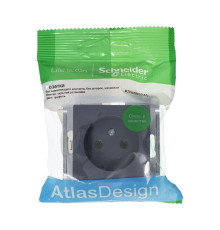 Розетка 2К Systeme Electric AtlasDesign 16A 250V грифель ATN000741