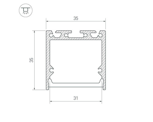 Профиль Arlight SL-LINE-3535-2000 ANOD 019306 Профиль Arlight SL-LINE-3535-2000 ANOD 019306