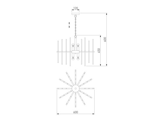 Подвесная люстра Bogates Allure 356/6 латунь Подвесная люстра Bogates Allure 356/6 латунь