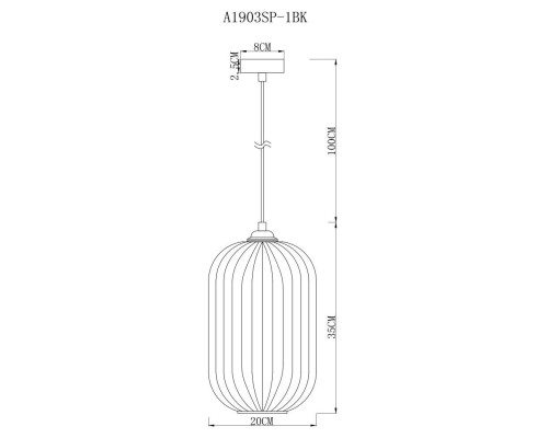 Подвесной светильник Arte Lamp Arwen A1903SP-1BK Подвесной светильник Arte Lamp Arwen A1903SP-1BK