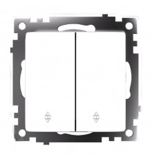 Переключатель двухклавишный Stekker Катрин GLS10-7107-01 белый 49166