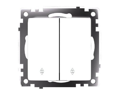 Переключатель двухклавишный Stekker Катрин GLS10-7107-01 белый 49166