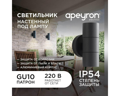 Уличный настенный светильник Apeyron Grafite 11-121 Уличный настенный светильник Apeyron Grafite 11-121