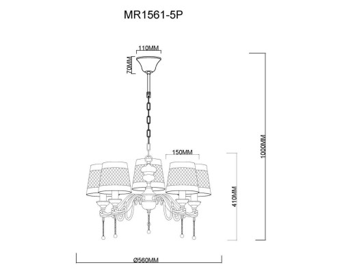 Подвесная люстра MyFar Dana MR1561-5P Подвесная люстра MyFar Dana MR1561-5P