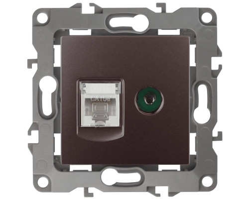 Розетка комбинированная RJ45+TV ЭРА 12 12-3110-13 Б0027448 Розетка комбинированная RJ45+TV ЭРА 12 12-3110-13 Б0027448