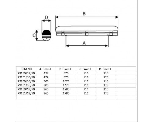 Потолочный светильник Lucide Linea Aqua 79151/58/60 Потолочный светильник Lucide Linea Aqua 79151/58/60