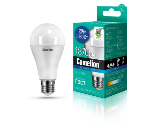 Лампа светодиодная Camelion E27 20W 6500K LED20-A65/865/E27 13166 Лампа светодиодная Camelion E27 20W 6500K LED20-A65/865/E27 13166