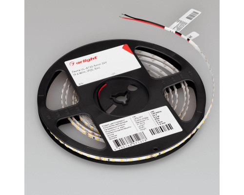 Светодиодная лента Arlight 6W/m 120Led/m 2835SMD теплый белый 5M UL-A120-5mm 24V Warm2700 044062 Светодиодная лента Arlight 6W/m 120Led/m 2835SMD теплый белый 5M UL-A120-5mm 24V Warm2700 044062