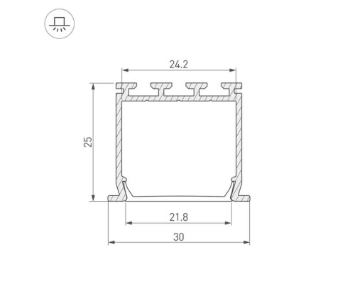 Профиль Arlight PLS-LOCK-H25-FS-3000 ANOD 023386