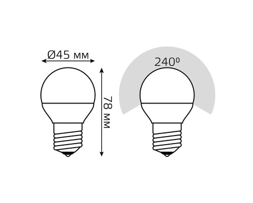 Лампа светодиодная диммируемая Gauss E27 7W 4100K матовая 105102207-S
