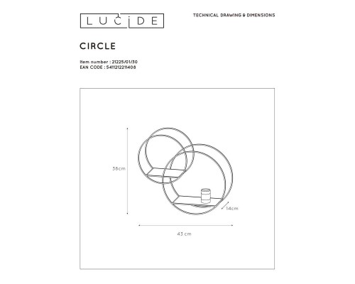 Бра Lucide Circle 21225/01/30