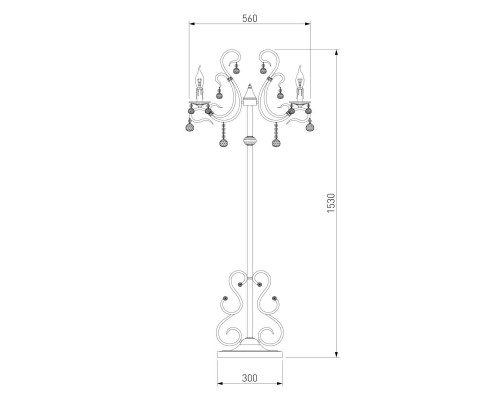 Торшер Eurosvet 12505/3F античная бронза Strotskis Торшер Eurosvet 12505/3F античная бронза Strotskis