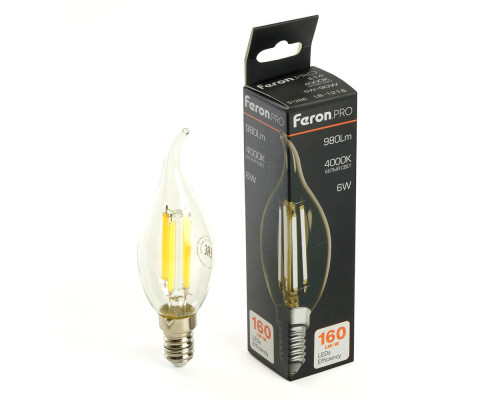 Лампа светодиодная Feron.PRO LB-1216 Свеча на ветру E14 6W 175-265V 4000K 51263 Лампа светодиодная Feron.PRO LB-1216 Свеча на ветру E14 6W 175-265V 4000K 51263