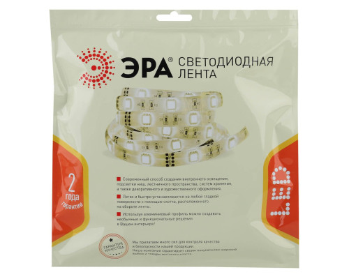 Светодиодная лента ЭРА 27W/m 252LED/m 2835SMD теплый белый 5M LS2835-27-252-24-33-3000К-triple-5m Б0043104 Светодиодная лента ЭРА 27W/m 252LED/m 2835SMD теплый белый 5M LS2835-27-252-24-33-3000К-triple-5m Б0043104