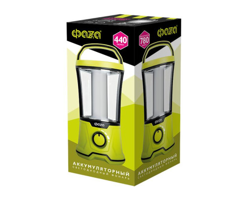 Кемпинговый светодиодный фонарь ФАZA аккумуляторный 440 лм 209х103 AccuF5-L20W-gn Кемпинговый светодиодный фонарь ФАZA аккумуляторный 440 лм 209х103 AccuF5-L20W-gn