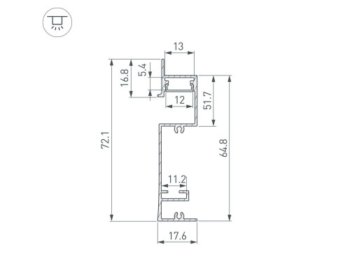 Профиль встраиваемый Arlight Plintus-H73-F-2000 White 043592 Профиль встраиваемый Arlight Plintus-H73-F-2000 White 043592