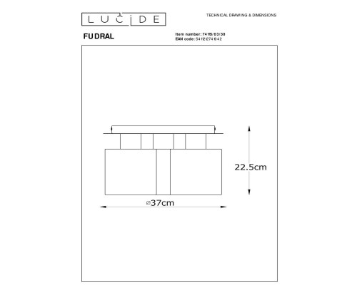 Потолочная люстра Lucide Fudral 74115/03/30