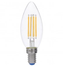 Лампа светодиодная филаментная Uniel E14 5W 3000K LED-C35-5W/WW/E14/CL/DIM GLA01TR UL-00002860