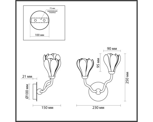Бра Odeon Light Modern Gardi 5090/5W Бра Odeon Light Modern Gardi 5090/5W