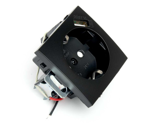 Розетка 2P+PE Stekker Эрна с USB черный PST16-9111-03 49155