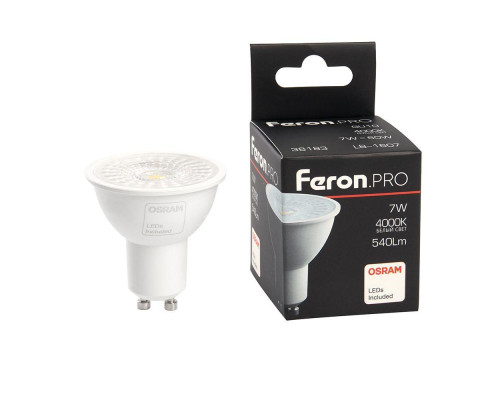 Лампа светодиодная Feron GU10 7W 4000K матовая LB-1607 38183 Лампа светодиодная Feron GU10 7W 4000K матовая LB-1607 38183