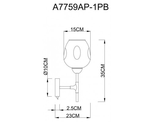 Бра Arte Lamp Yuka Smoky A7759AP-1PB