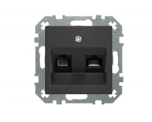 Розетка RJ45/RJ11 Liregus Epsilon черный матовый 29-237