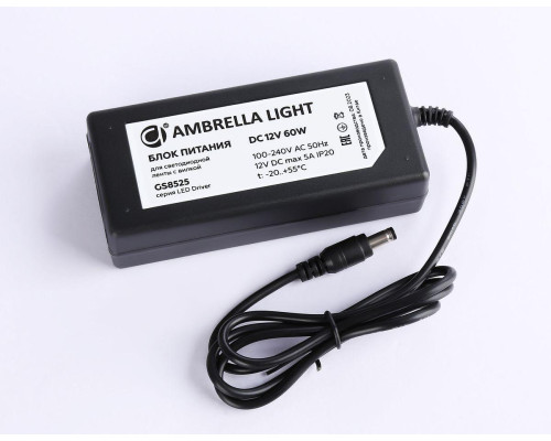 Блок питания Ambrella light Illumination LED Driver 12V 60W IP20 5A GS8525 Блок питания Ambrella light Illumination LED Driver 12V 60W IP20 5A GS8525