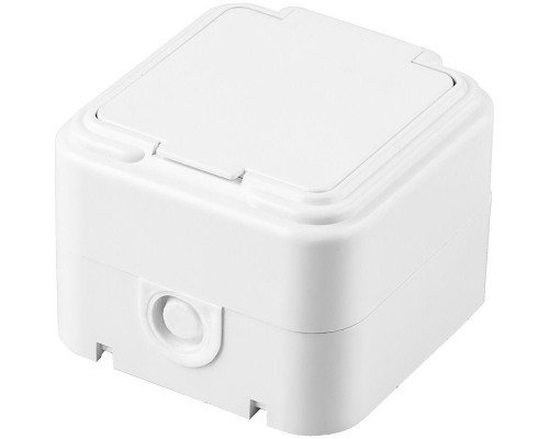 Розетка 2P+PE Stekker Брест с крышкой белый PST16-21-44 32740