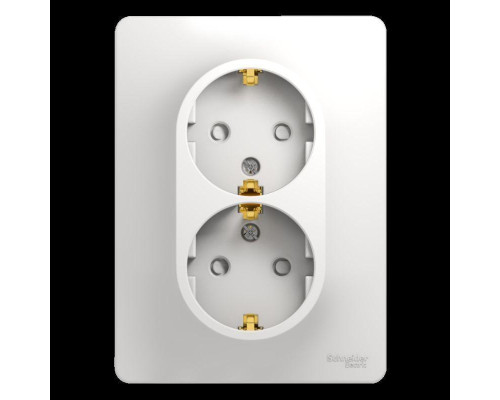 Розетка двойная 2К+З Systeme Electric Glossa 16A 250V со шторками белая GSL000126 Розетка двойная 2К+З Systeme Electric Glossa 16A 250V со шторками белая GSL000126