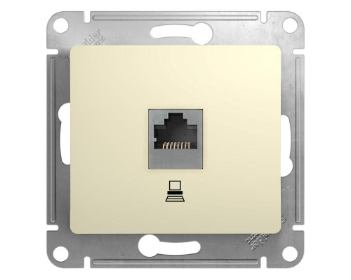 Розетка компьютерная RJ45 Systeme Electric Glossa 5e кат UTP бежевая GSL000281K Розетка компьютерная RJ45 Systeme Electric Glossa 5e кат UTP бежевая GSL000281K