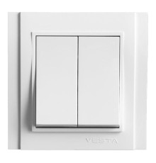 Выключатель двухклавишный Vesta-Electric Verona белый FVK020201BEL